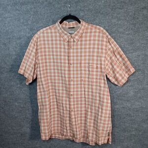 Columbia Textured Button Up Titanium Shirt Collared Plaid Outdoor Hike National